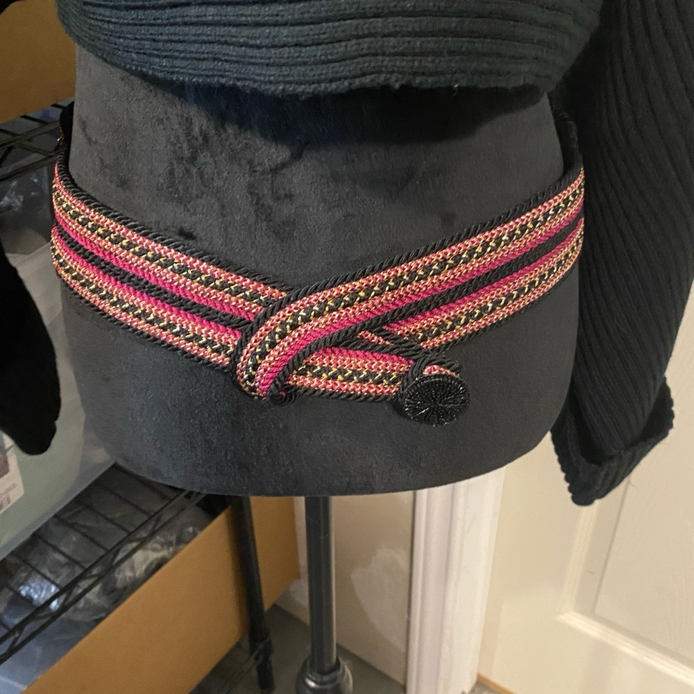 Belt Wrap fabric Metallic Belt large size bohemian multi color red and gold